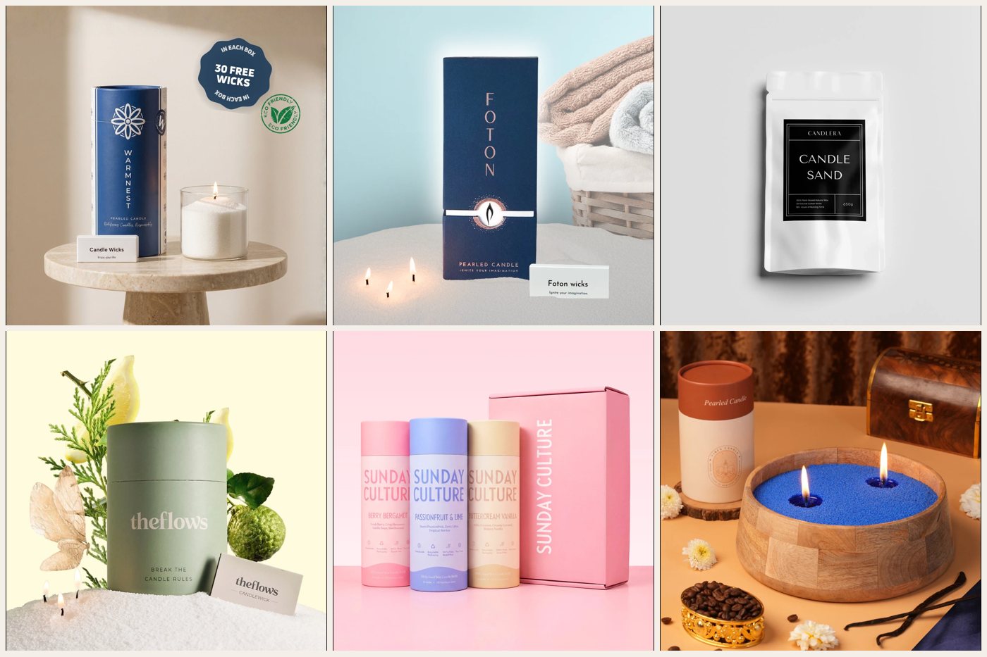 The six pearled candle brands we ordered and tested side by side